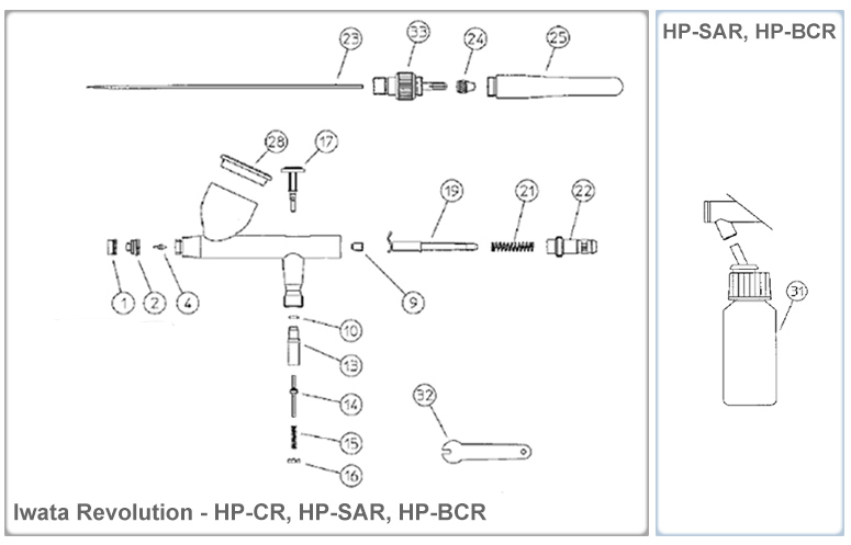 Ersatzteile Iwata HP CR-SAR-BCR