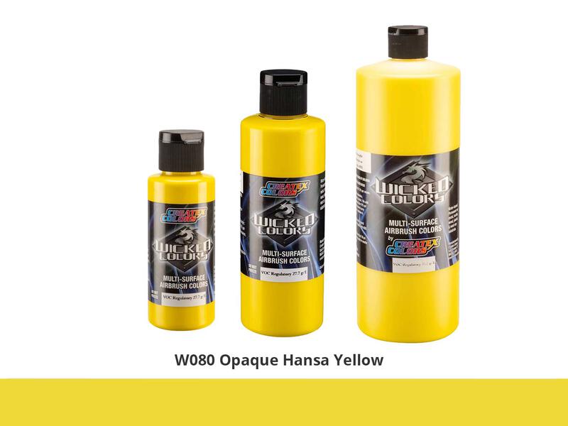 Wicked Opaque Color Airbrushfarbe im Farbton W080 Op. Hansa Yellow