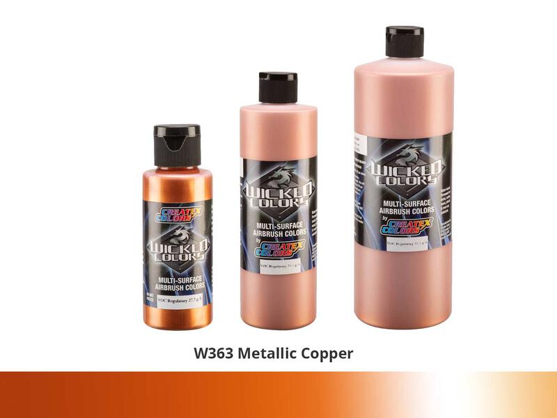 Wicked Color Metallic Effekt Airbrushfarbe im Farbton W363 Metallic Copper
