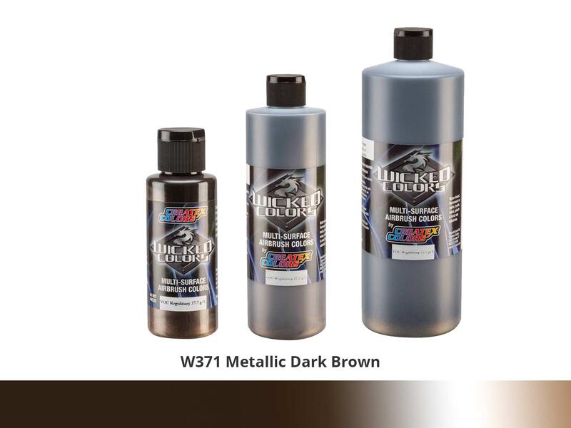 Wicked Color Metallic Effekt Airbrushfarbe im Farbton W371 Metallic Dark Brown