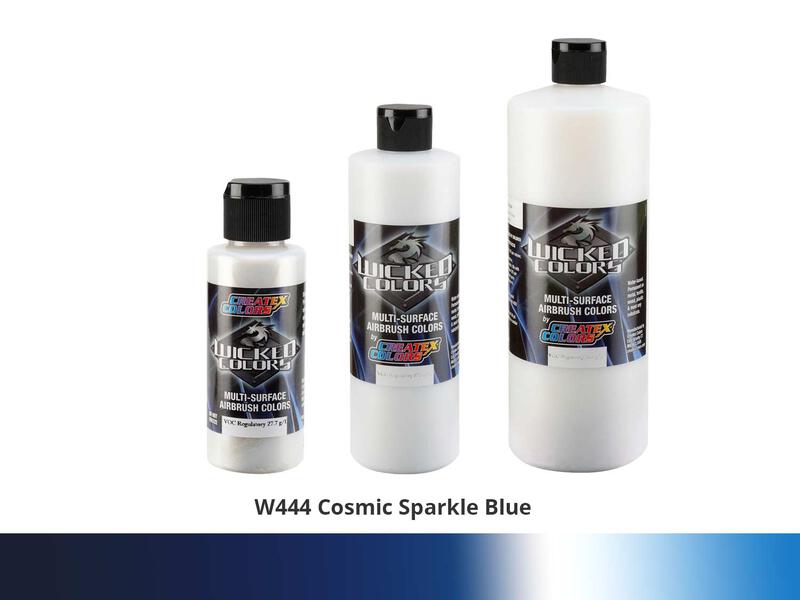 Wicked Color Pearl Effekt Airbrushfarbe im Farbton W444 Cosmic Sparkle Blue