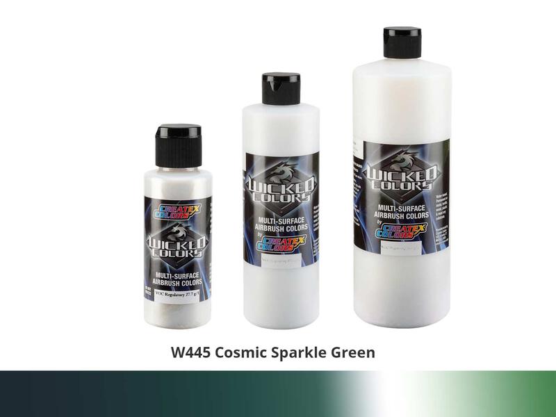 Wicked Color Pearl Effekt Airbrushfarbe im Farbton W445 Cosmic Sparkle Green