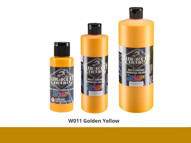 Wicked Color Airbrushfarbe im Farbton W011 Golden-Yellow.