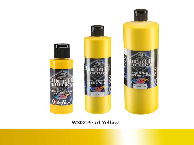 Wicked Color Pearl Effekt Airbrushfarbe im Farbton W302 Pearl Yellow