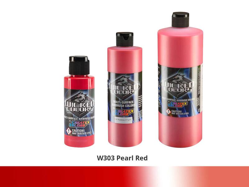 Wicked Color Pearl Effekt Airbrushfarbe im Farbton W303 Pearl Red
