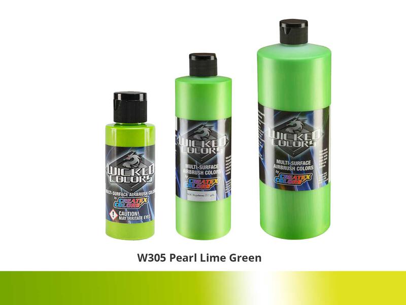 Wicked Color Pearl Effekt Airbrushfarbe im Farbton W305 Pearl Lime Green